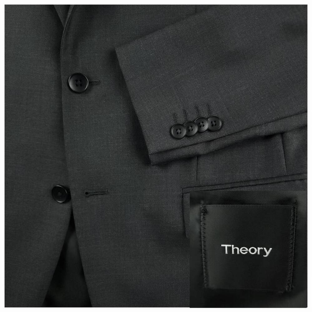 Theory Blazer Sport Coat Mens 38S XYLO Wool Modern Gentleman Charcoal Gray